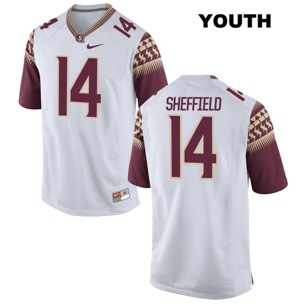 Youth NCAA Nike Florida State Seminoles #14 Deonte Sheffield College White Stitched Authentic Football Jersey AEC5369GS